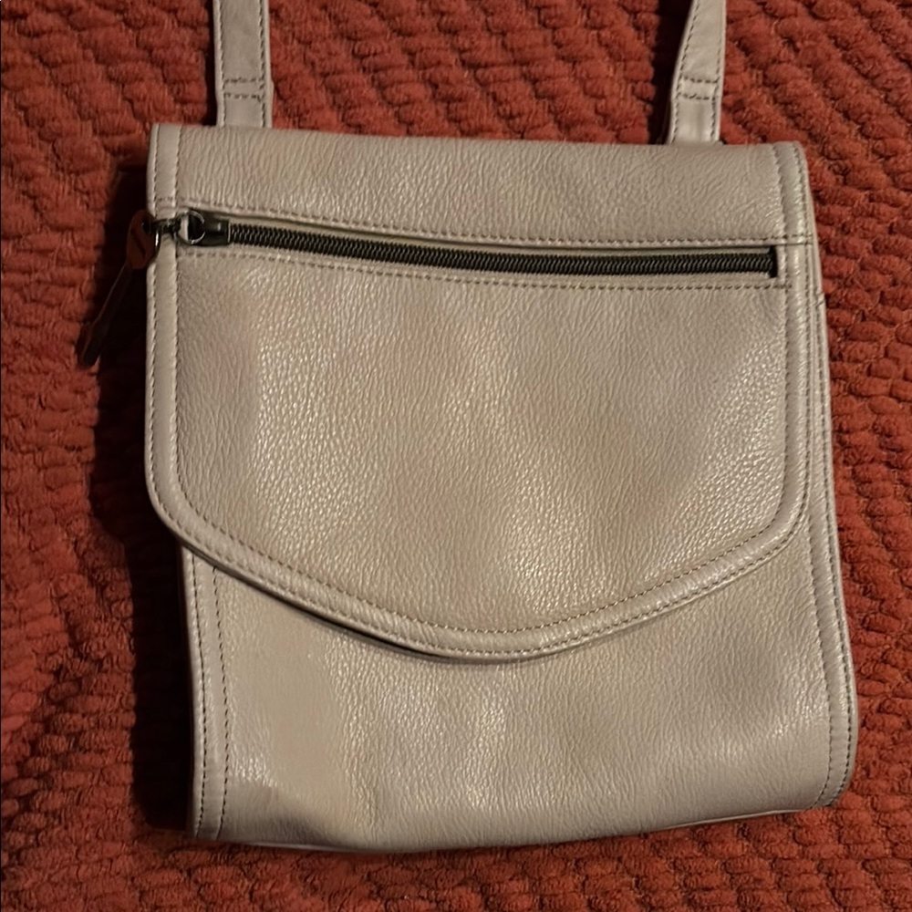 Fossil Cream Crossbody Bag with Structured Design